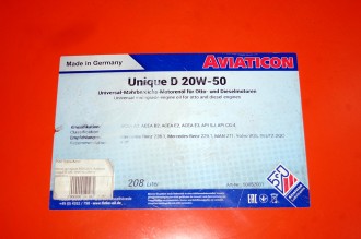 Масло моторное 50052031, Aviaticon Unigue D SAE 20W-50 (208 л)